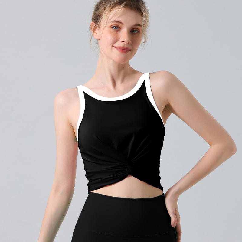 Sieviešu bez piedurknēm sporta krūšturis un joga bikses komplekts, neilons‑spandeksa audums, iekļauta krūšu pildviela, pulovera tops