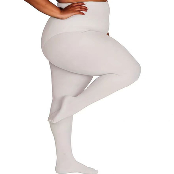 Bijele plus-size ženske tajice za jesen-zimu, s fleece unutrašnjom, debele, jedinstvenog kroja za ples