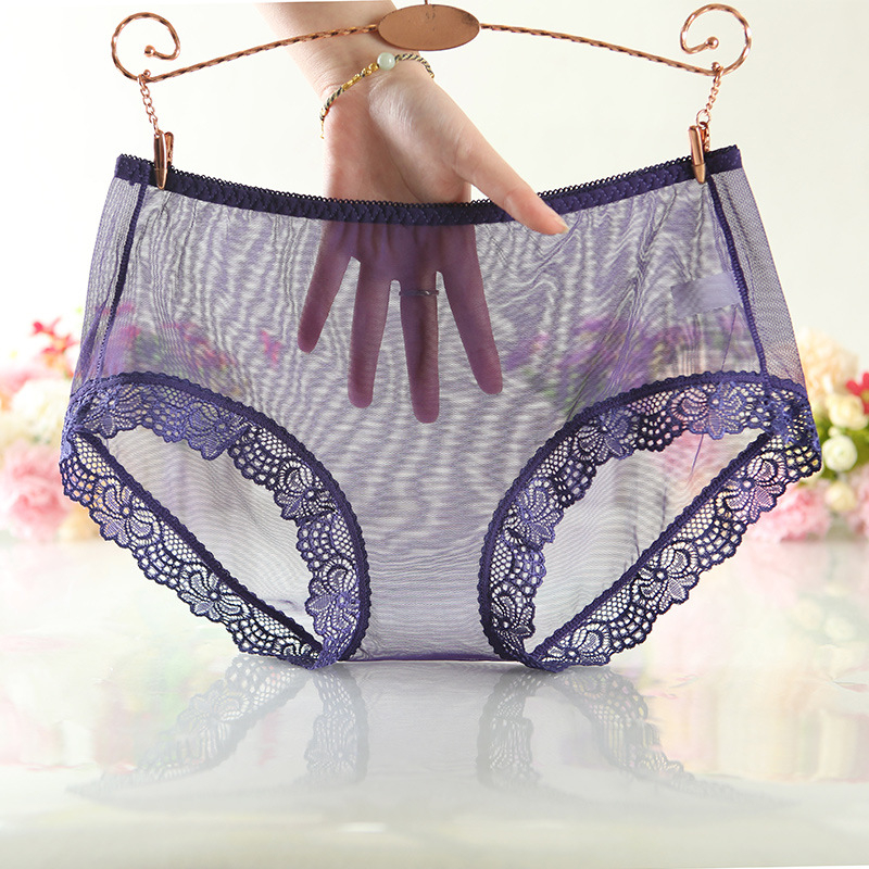 Γυναικείες βρακάκια με δίχτυ δαντέλας, μεσαίας μέσης, αναπνέοντα, γρήγορο στέγνωμα, πλεκτό ύφασμα από δίχτυ