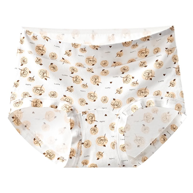 Ženske donje gaćice od pamuka s floralnim uzorkom, visok pojas, seoski stil, plus veličina