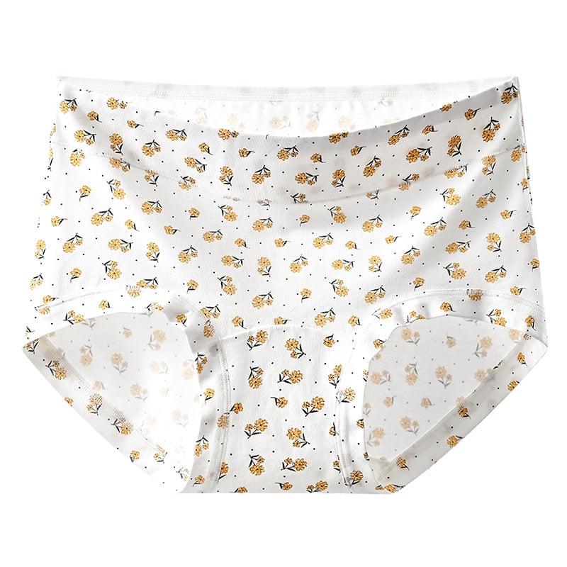 Ženske donje gaćice od pamuka s floralnim uzorkom, visok pojas, seoski stil, plus veličina