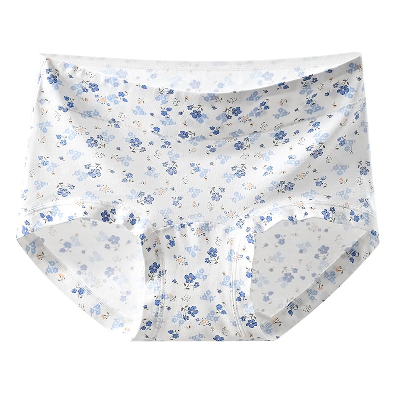 Ženske donje gaćice od pamuka s floralnim uzorkom, visok pojas, seoski stil, plus veličina