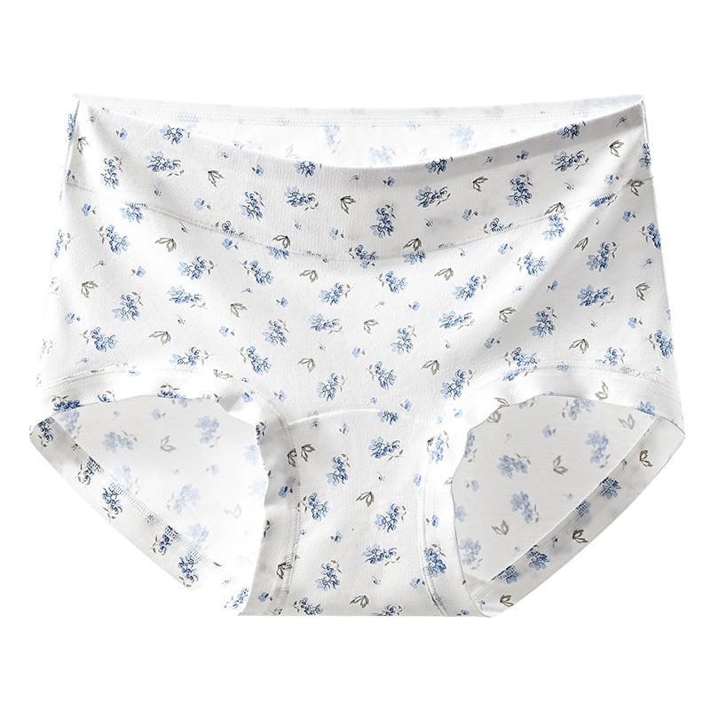 Ženske donje gaćice od pamuka s floralnim uzorkom, visok pojas, seoski stil, plus veličina