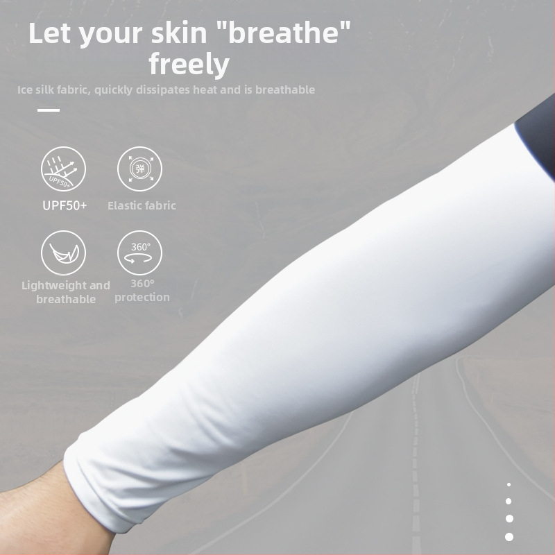 Išorinis rankų rankovė iš ice silk spandex, nailoninis audinys, UV apsauga, vėsinantis efektas, tinka važiavimui dviračiu ir lauko sportams