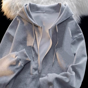 Ženski corduroy kardigan na zip s kapuljom, srednja duljina, proljeće 2023, mješavina rabbit fur (<30%), sekundarna tkanina Other