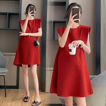 Φορμά εγκυμοσύνης για θηλάζουσα με φτερωτά μανίκια, μίντι φόρεμα με Α-γραμμή, ύφασμα βαμβάκι-πολυεστέρας