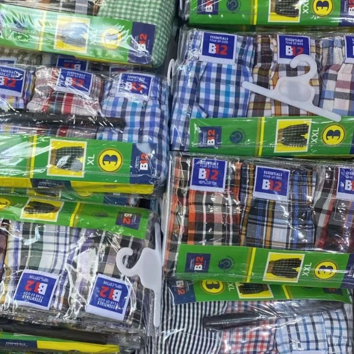 Muške pamukne bokserice od tkanog pamuka – srednji pojas, prozračne i antibakterijske, uzorak plaid ili houndstooth