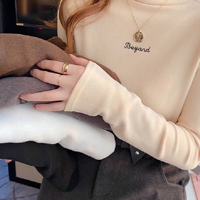 Sievietēm termālais tops ar poliesteru un flīsa oderi, brīvs griezums, apaļa kakla, īsās piedurknes