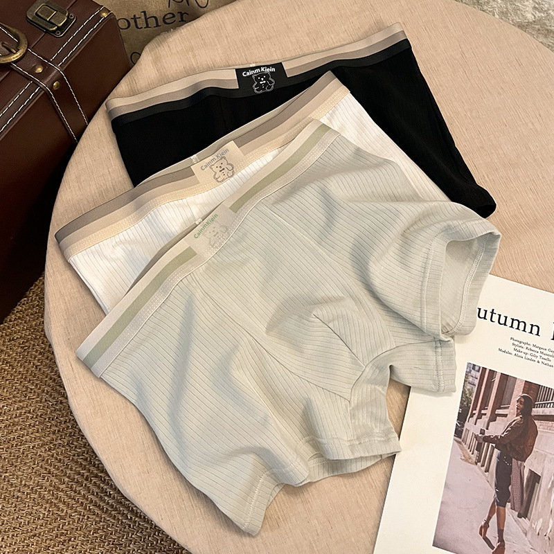 Boxeri bărbați din bumbac, unicolor, respirabili și antibacterieni, talie medie, fără cusături, căptușeală de viscoză (90–95%).