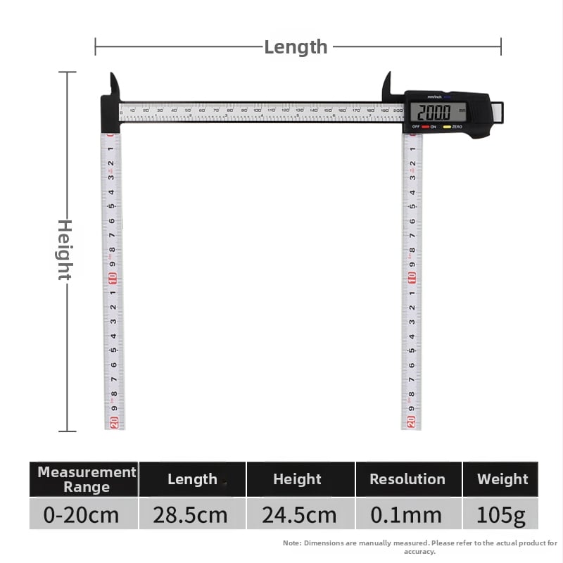 Ръчно ортопедично калипер-правило с часовник за измерване на ширината на лицето, слабините, ханша и таза