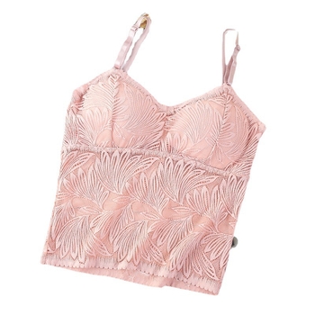 Топ за бюст-лента с дантела – без презрамки, безжичен, дишащ, със сваляем вътрешен слой, 80–90% найлон