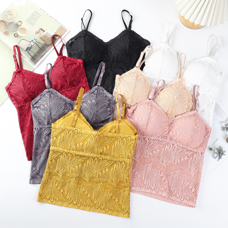 Топ за бюст-лента с дантела – без презрамки, безжичен, дишащ, със сваляем вътрешен слой, 80–90% найлон