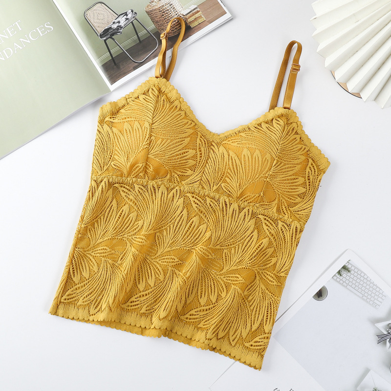 Топ за бюст-лента с дантела – без презрамки, безжичен, дишащ, със сваляем вътрешен слой, 80–90% найлон