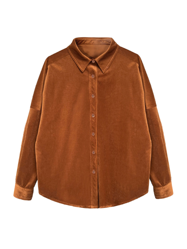 Corduroy ing japán stílusú, hosszú ujjú, gallér lapel, egysoros gombos zárás