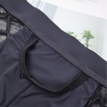 Prozirne dijamantno-mrežne ice-silk muške gaćice s prozračnim dizajnom i velikim prednjim džepom