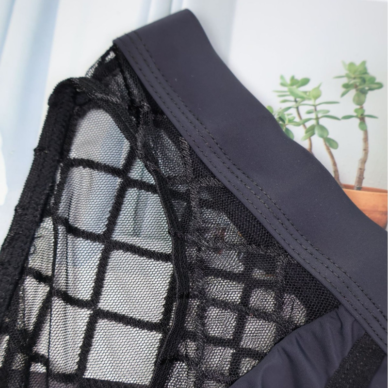 Prozirne dijamantno-mrežne ice-silk muške gaćice s prozračnim dizajnom i velikim prednjim džepom