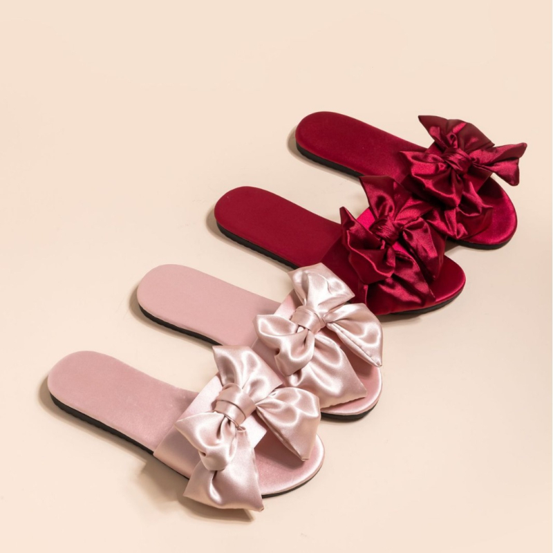 Pāru iekšējās čības ar satīna lenci — elpojošas, pretslīdēšana, sviedru uzsūkšana, augšējā daļa audums, zole zem 1,5 cm