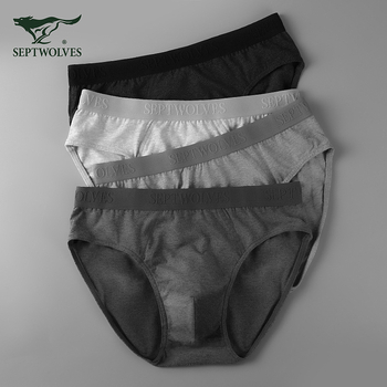 Septwolves muške gaćice od pamuka, udobne, antibakterijske, četverodijelni paket, jednofarbne
