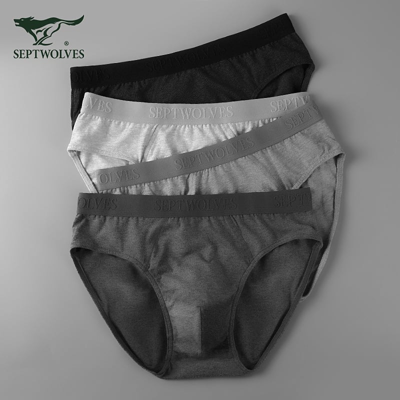 Septwolves muške gaćice od pamuka, udobne, antibakterijske, četverodijelni paket, jednofarbne