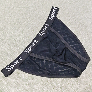 Мъжки слипове: дантелена тъкан, геометричен ромб, плетени, основен материал Найлон, подплата Найлон, нишки 11–20d