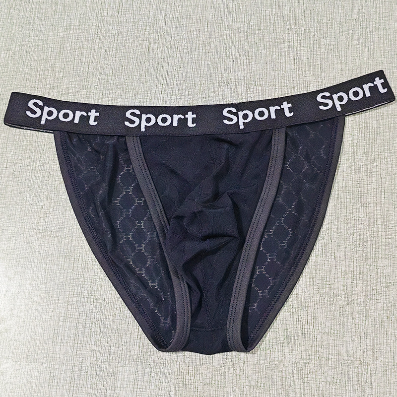 Мъжки слипове: дантелена тъкан, геометричен ромб, плетени, основен материал Найлон, подплата Найлон, нишки 11–20d