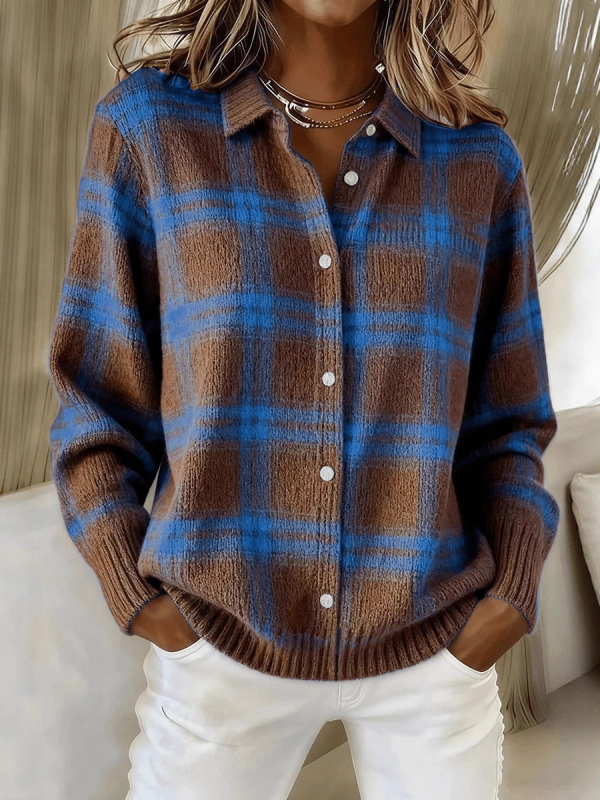 Cardigan top, pletená látka, zloženie polyesteru a elastanu, dlhé rukávy, golier polo, jeseň 2025