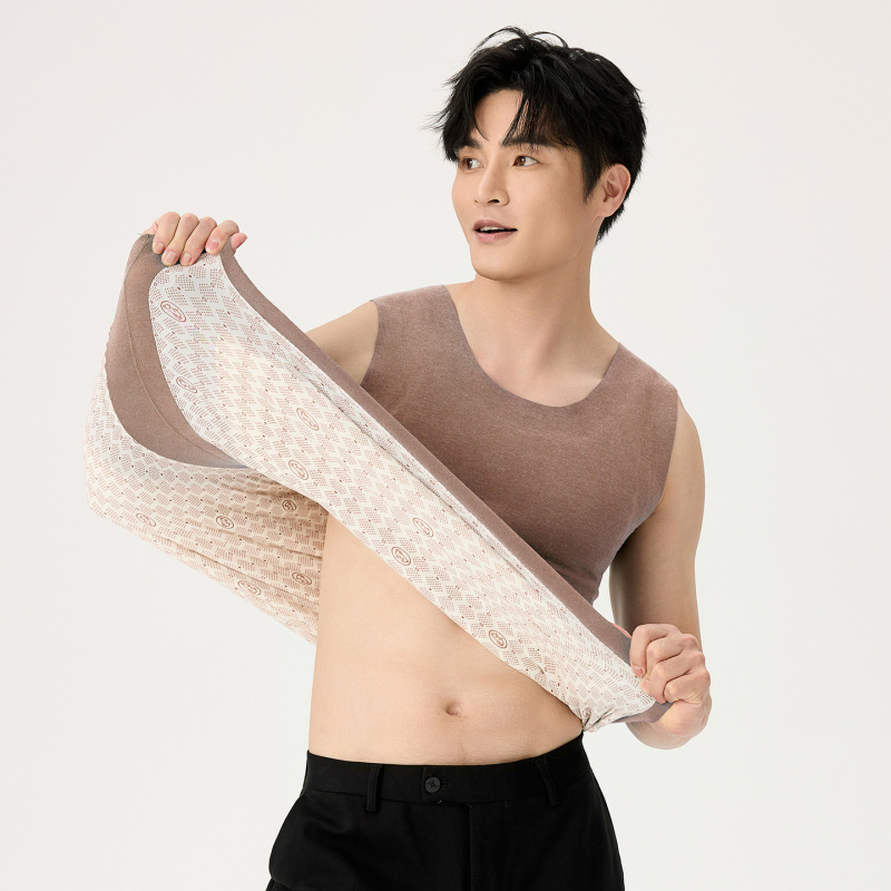 Férfi gyapjú patch termosz-vest kapucnival, fleece beléssel, dupla rétegű, extra vastag