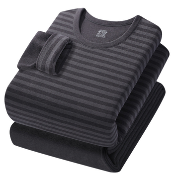 Muški zimski termo komplet: gornji dio i donji dio, poliester s flisom, bez šavova, okrugli izrez, dugi rukavi