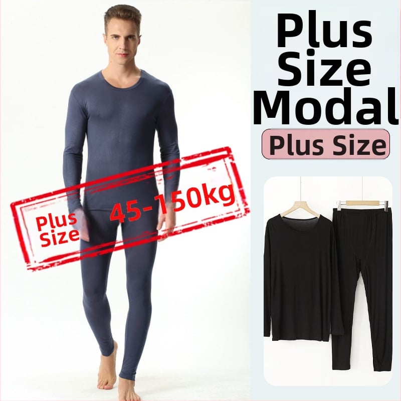 Set de pijamale din modal pentru bărbați: bluza cu mânecă lungă și pantaloni; tricot subțire, 80–90% modal, 181–200 g/m², pentru toate anotimpurile
