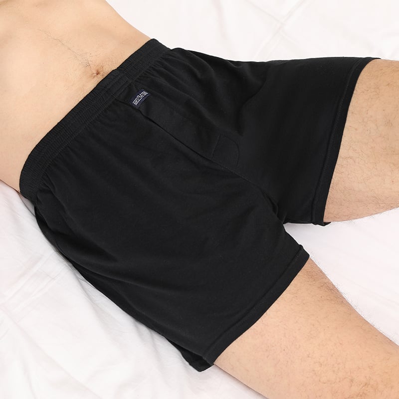 Férfi boxer brief 100% pamutból, magas derekú, légáteresztő, sima szövésű