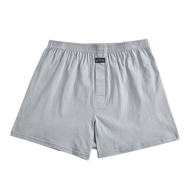 Férfi boxer brief 100% pamutból, magas derekú, légáteresztő, sima szövésű