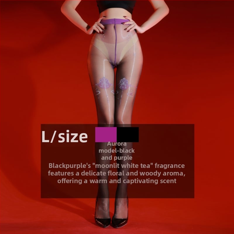Kiss Lunar Eclipse Jacquard sjajne ultra-tanke najlonke za žene 5D crne seksi