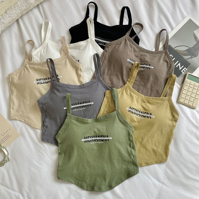 Ženski top bez rukava s umetnim jastučem za dojke, sling stil, gotički dojam, stražnja tisk uz slova, nepravilnog kroja, srednja duljina (65–80 cm), materijal najlon-spandeks