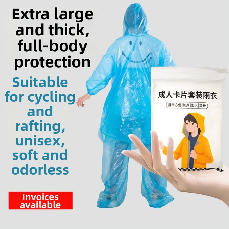 Dážďový pončó v štýle karty, EVA látka, bežná hrúbka, vhodné pre dospelých a deti, turistika