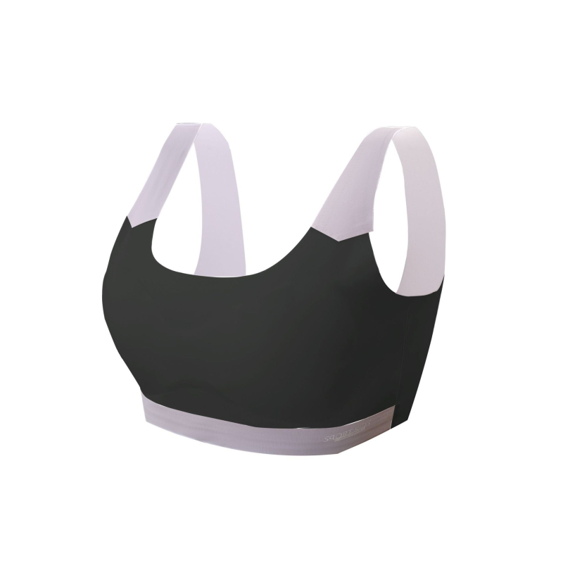 Paauglėms skirtas sportinis liemenėlis-vest, be siūlių, pilnas puodelis su plonu formuojančiu putplasčio užpildymu, poliesteris, fiksuotos petnešėlės, kvėpuojantis ir patogus