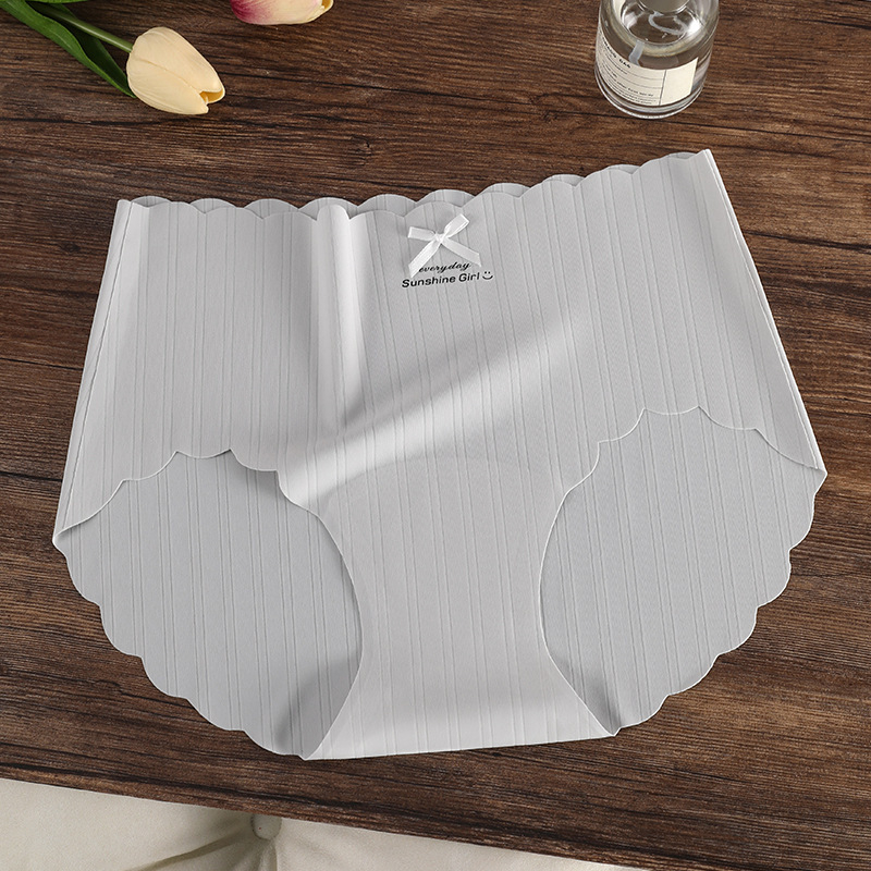 Lenjerie intimă pentru femei din Ice Silk, talie medie, material nylon cu căptușeală în zona inghinală din bumbac, 31–40D, respirabilă și uscare rapidă