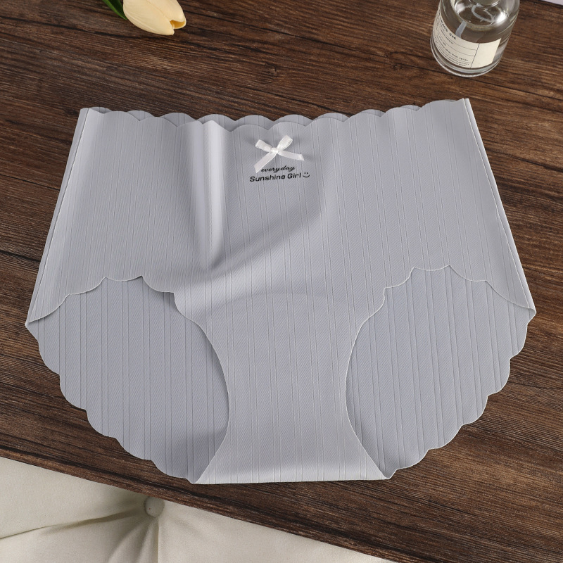 Lenjerie intimă pentru femei din Ice Silk, talie medie, material nylon cu căptușeală în zona inghinală din bumbac, 31–40D, respirabilă și uscare rapidă