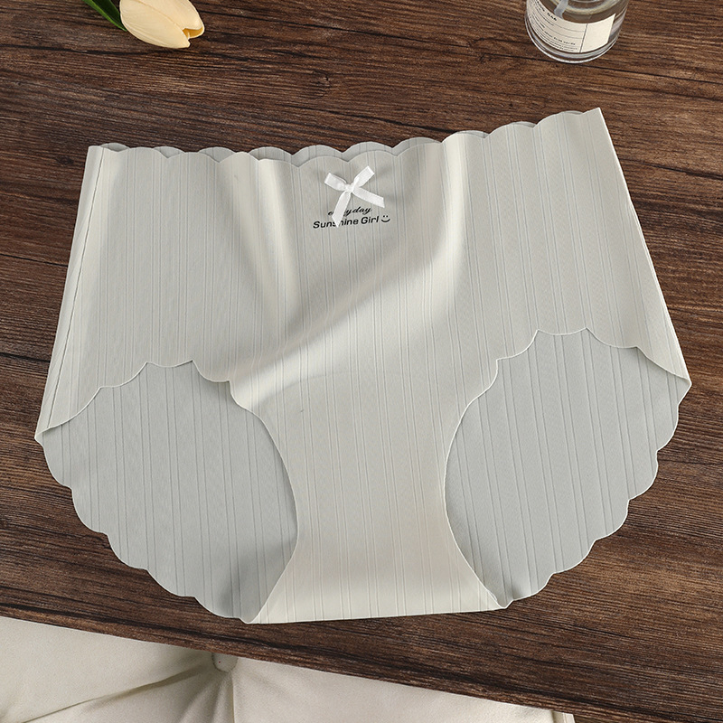 Lenjerie intimă pentru femei din Ice Silk, talie medie, material nylon cu căptușeală în zona inghinală din bumbac, 31–40D, respirabilă și uscare rapidă