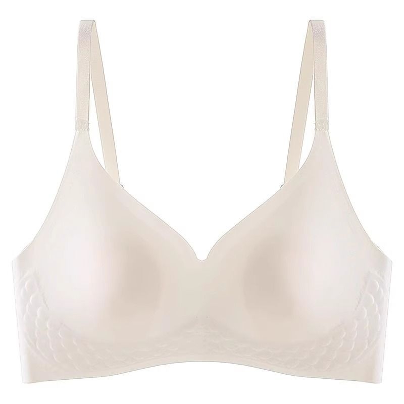 Сутиен с чашки тип зайчи уши, безжичен, със средно оформени чашки, горна опора, дишащ Ice Silk нейлон