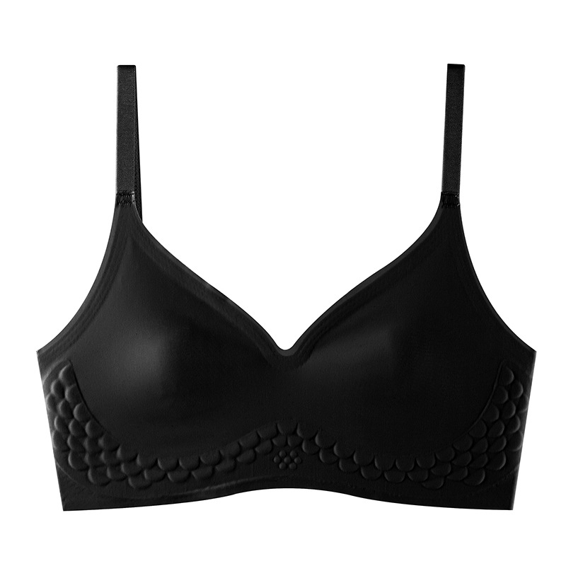 Сутиен с чашки тип зайчи уши, безжичен, със средно оформени чашки, горна опора, дишащ Ice Silk нейлон