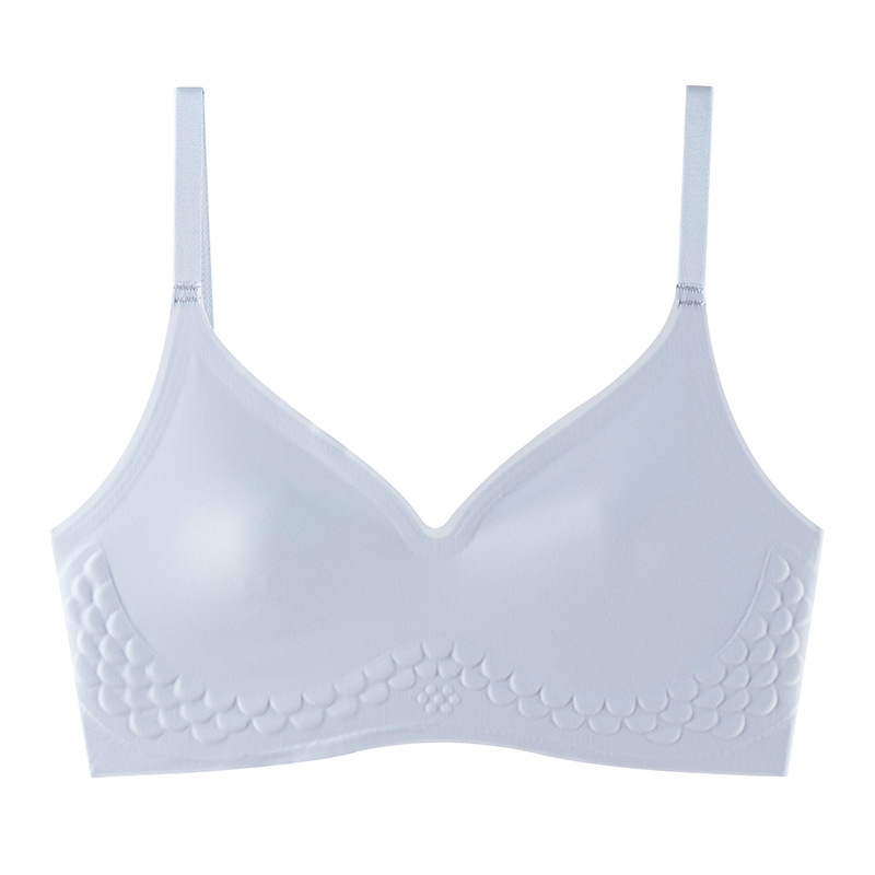 Сутиен с чашки тип зайчи уши, безжичен, със средно оформени чашки, горна опора, дишащ Ice Silk нейлон