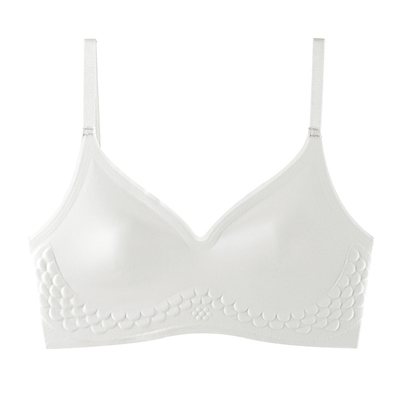 Сутиен с чашки тип зайчи уши, безжичен, със средно оформени чашки, горна опора, дишащ Ice Silk нейлон