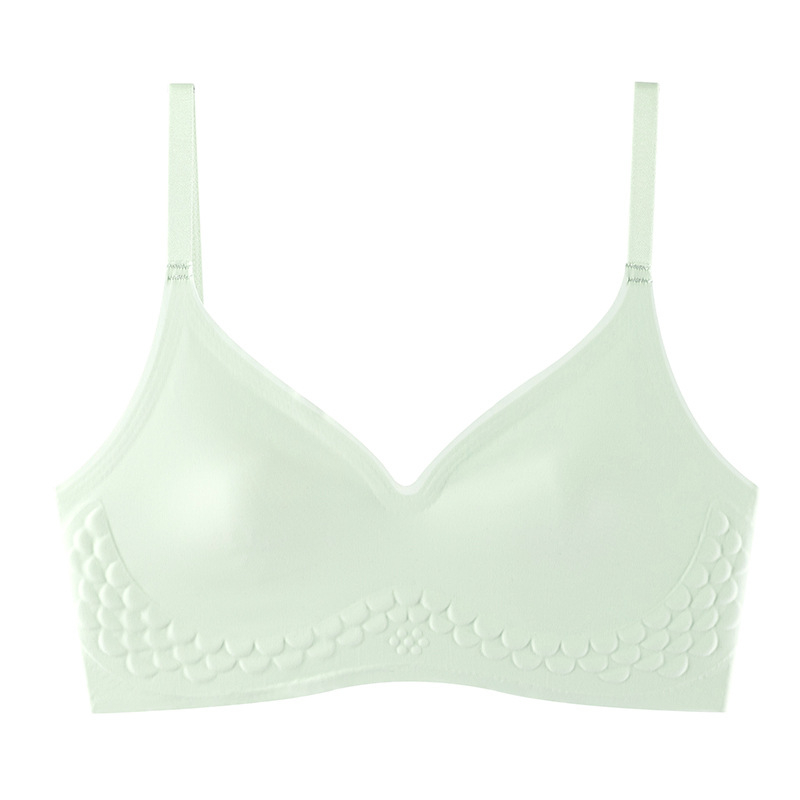 Сутиен с чашки тип зайчи уши, безжичен, със средно оформени чашки, горна опора, дишащ Ice Silk нейлон