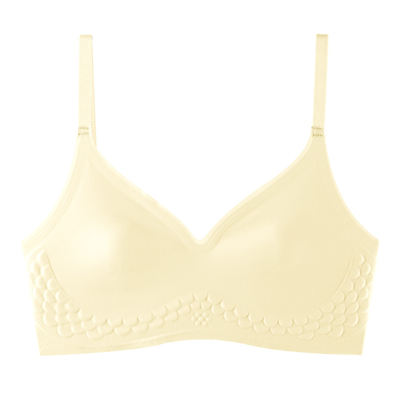 Сутиен с чашки тип зайчи уши, безжичен, със средно оформени чашки, горна опора, дишащ Ice Silk нейлон