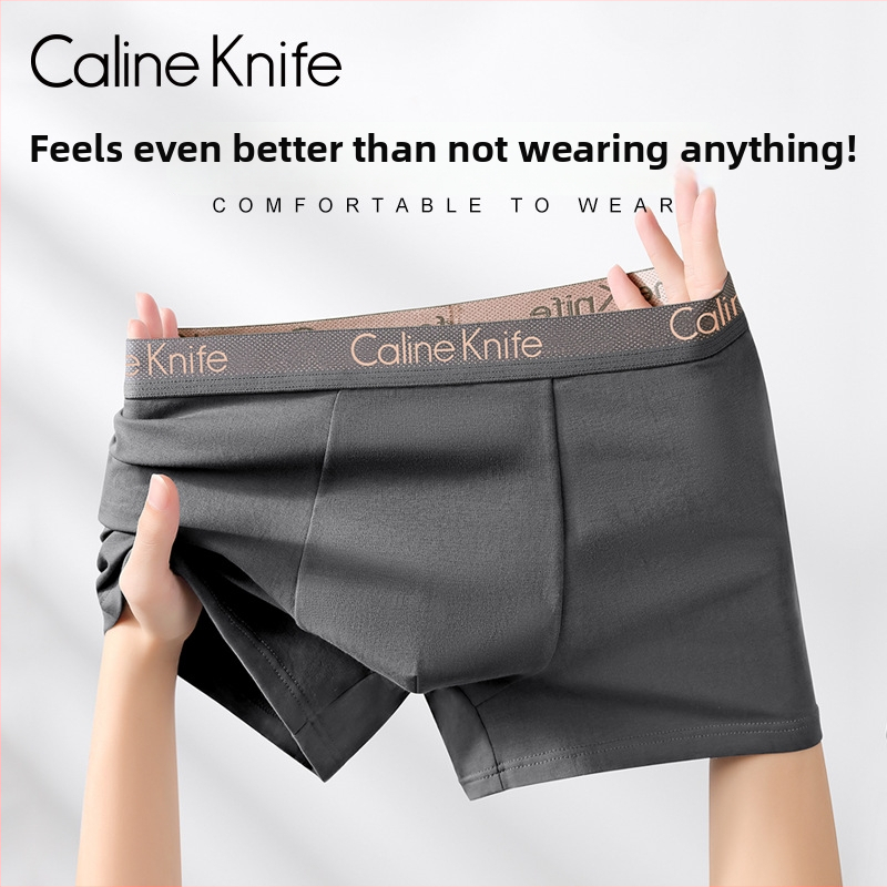 CalineKnife Muške pamučne bokserice, prozračne, antibakterijske, srednji pojas, u kutiji za poklon