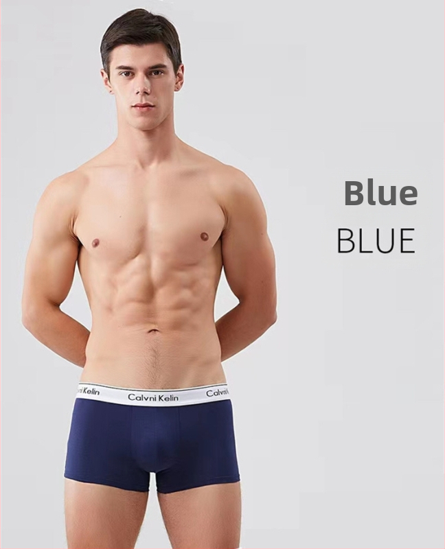 Férfi boxeralsó – tiszta pamut, középső derekú, kötött anyag, lélegző és rugalmas