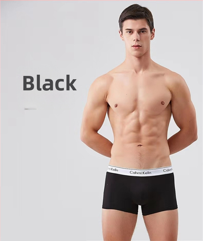 Férfi boxeralsó – tiszta pamut, középső derekú, kötött anyag, lélegző és rugalmas