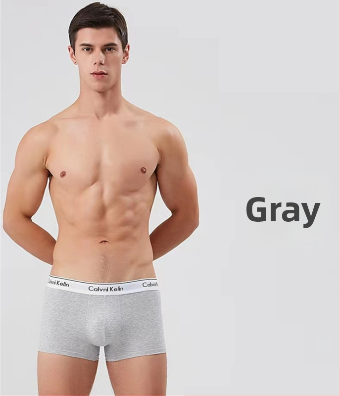 Férfi boxeralsó – tiszta pamut, középső derekú, kötött anyag, lélegző és rugalmas