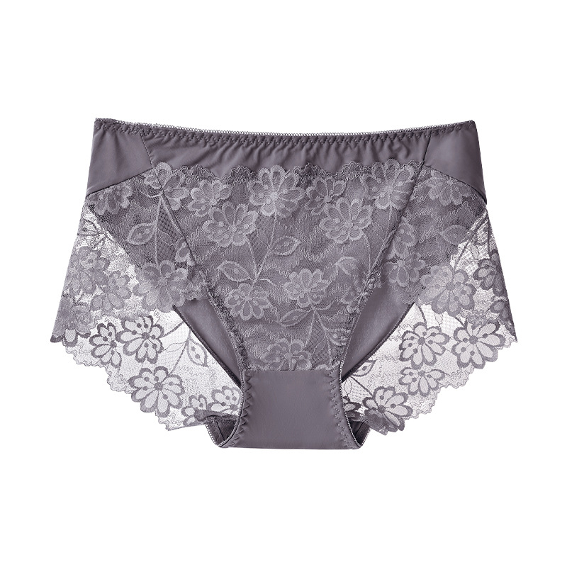 Ženske gaćice od čipke s floralnim uzorkom, najlon čipka, podstava prepona 100% pamuk, srednji porast struka, jacquard pleteni