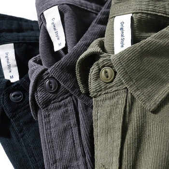 Kordurából készült ing, galléros, hosszú ujjú, lazább szabás, tavasz-őszre